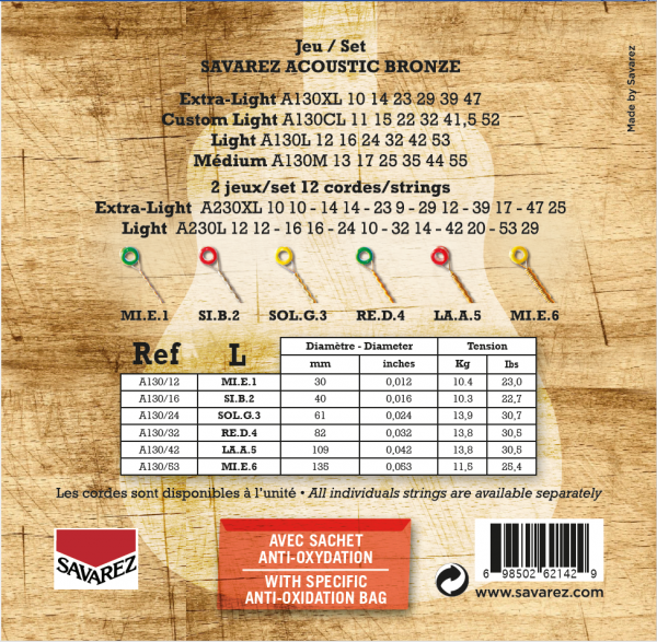 Savarez A130L – Bronze 12-53