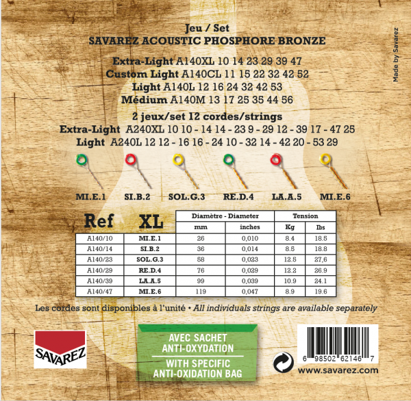Savarez A140XL – Phosphore Bronze 10-47